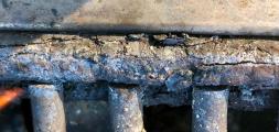 rust in front by gas valves