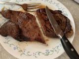 Cuts through steak with little effort