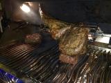 Tomahawk steak on the spit