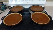 Two different crust recipes, the dark one was blah.