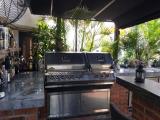 Barbecue build into rooftop kitchen