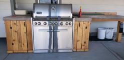 Grill and concrete counter top.