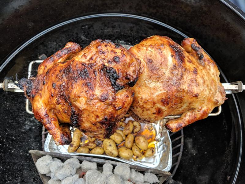 2 Mary's 3.25 lb chickens and potatoes