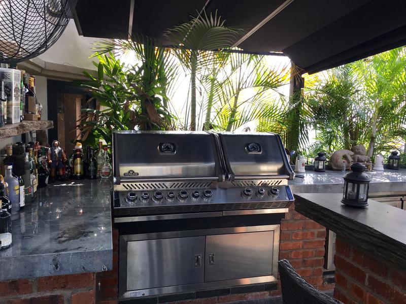 Barbecue build into rooftop kitchen