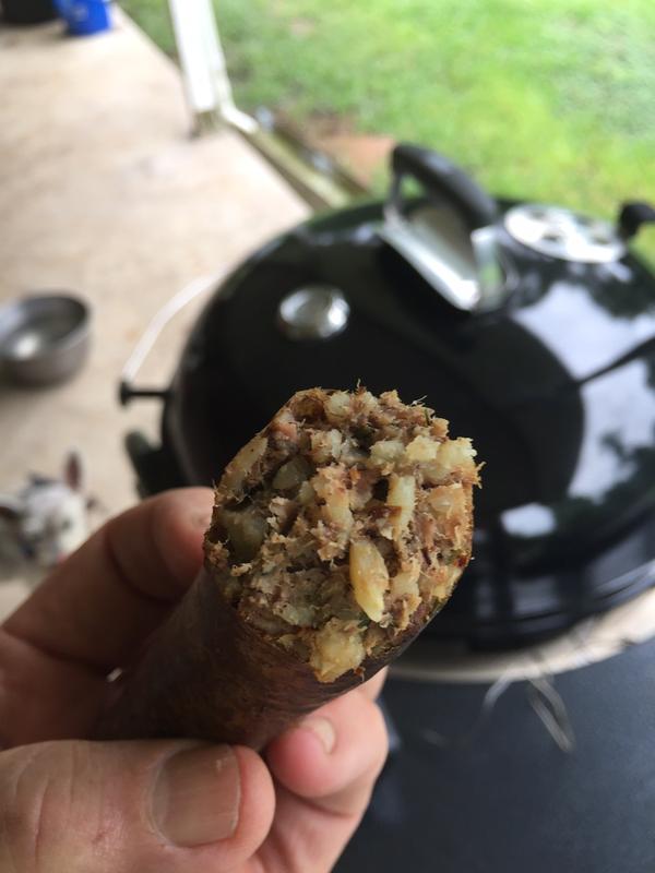 Homemade Boudin right off the Performer.