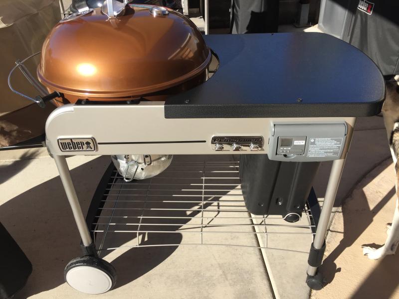 My new Weber Copper Top Performer with gas assist.