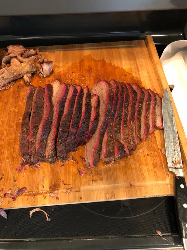 Oak pellets and look at that smoke ring!