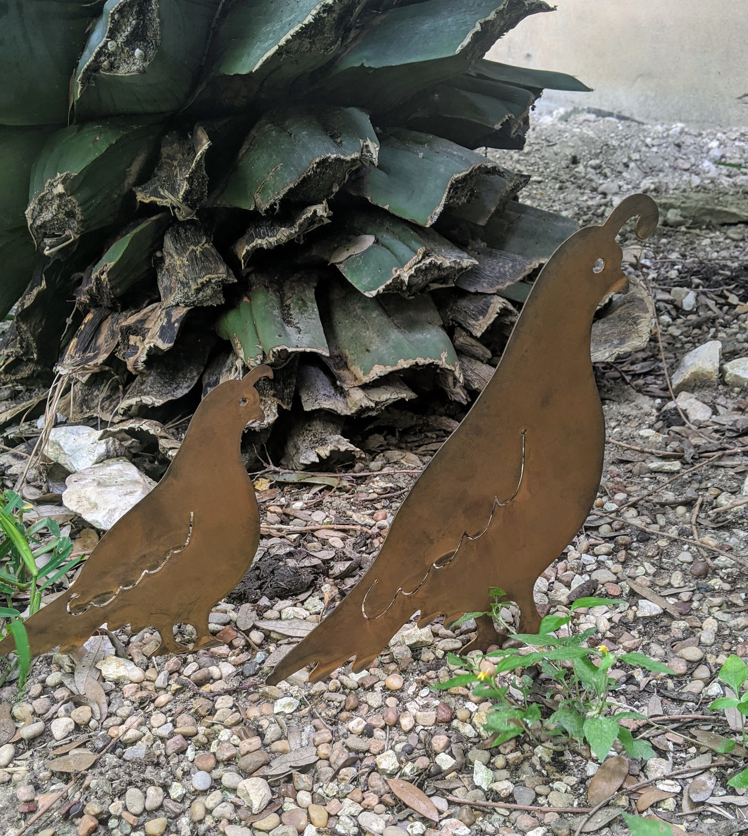 Quail Set Garden Sculpture bird sculptures, mother and children
