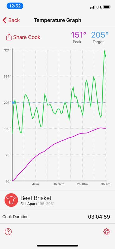 Green line is ambient temp in grill (165 set point)