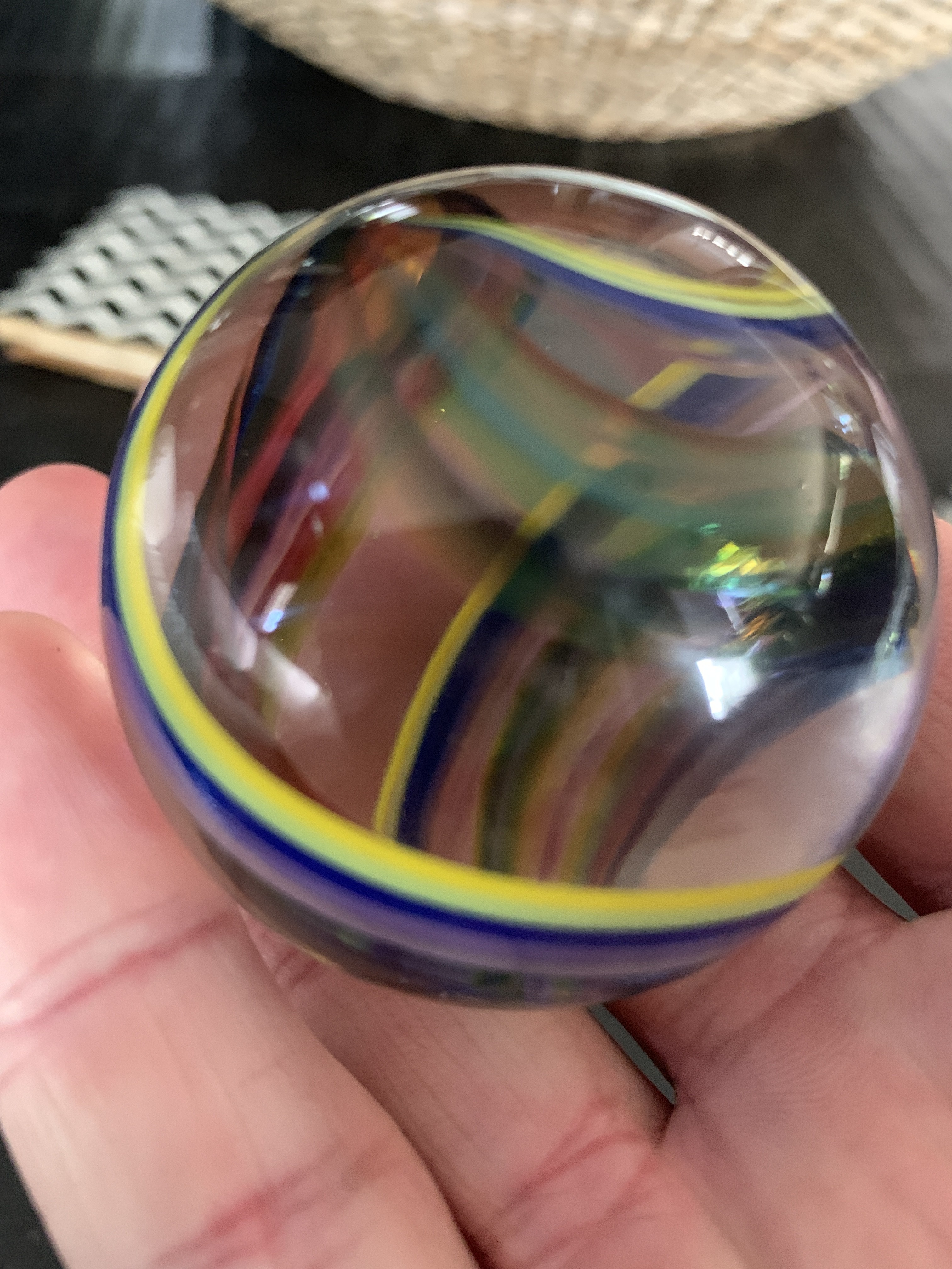 Glass Rainbow Marble Spinner Rainbow Art, Creative Decor Goods