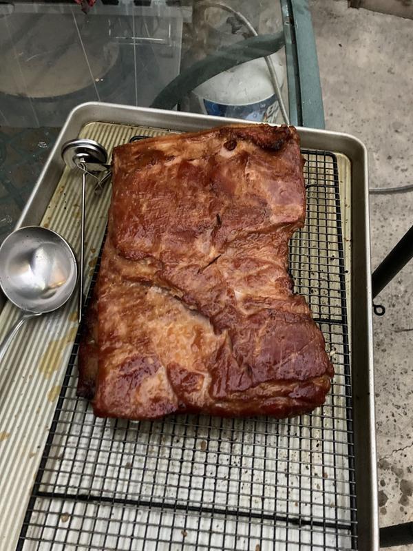 Homemade Bacon fresh off the grill