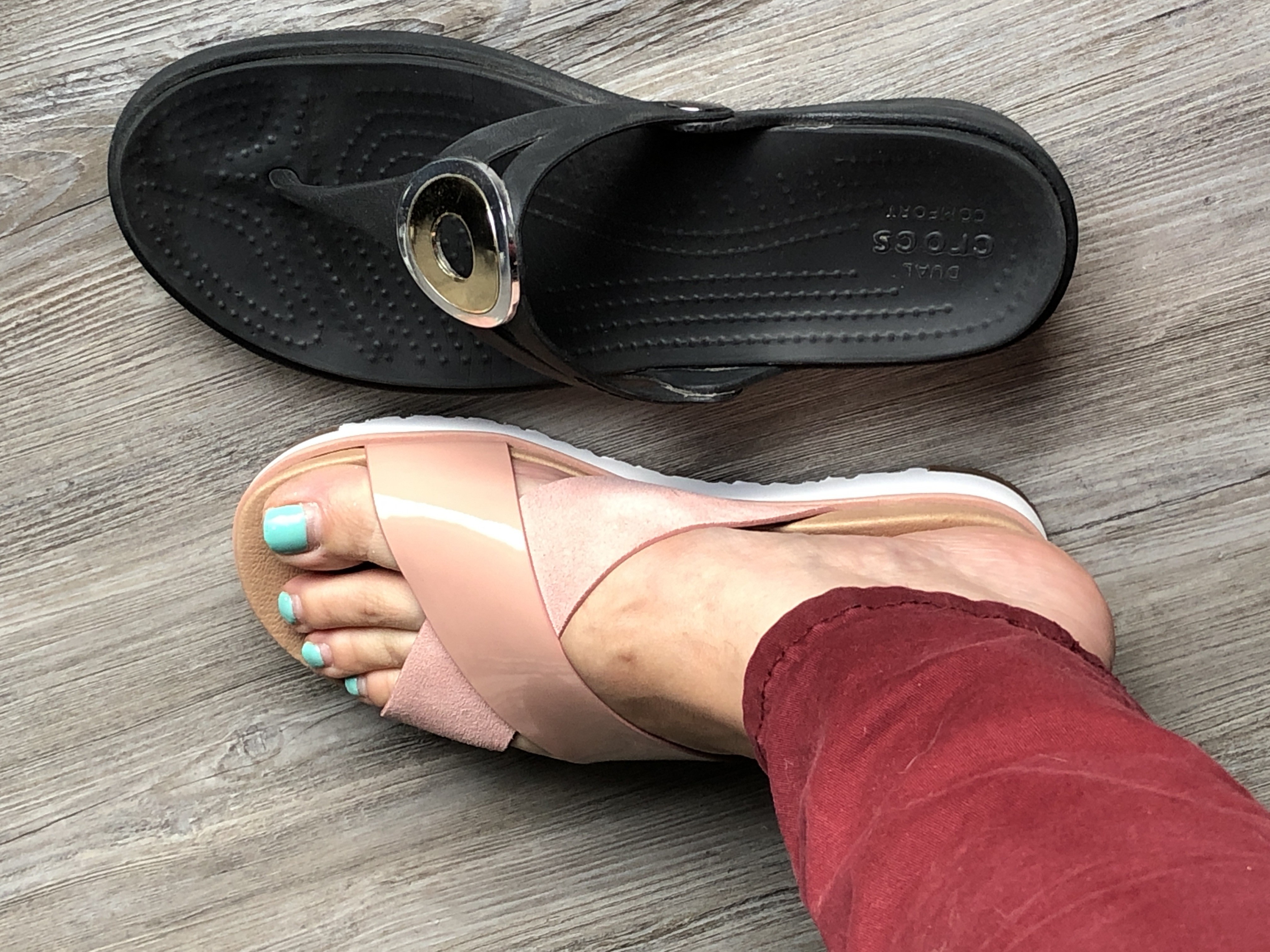 Shown next to my size 8 (39EU) Crocs