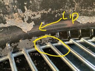 Diameter too small. Grate falls below lip.