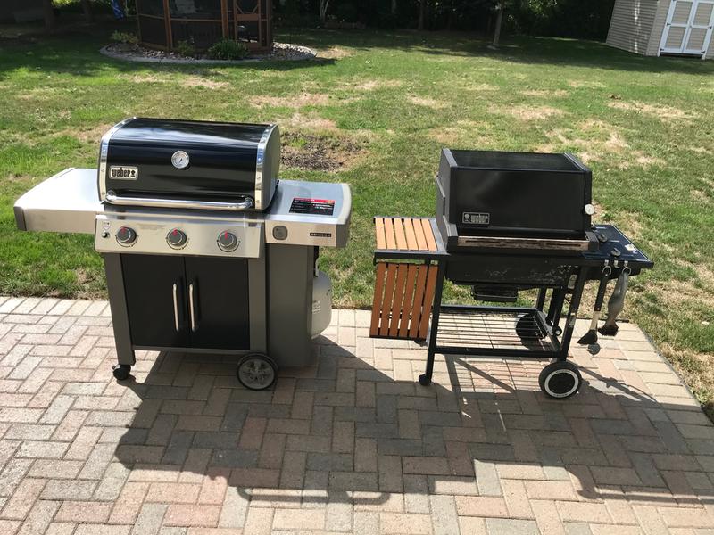 New grill next to old grill.