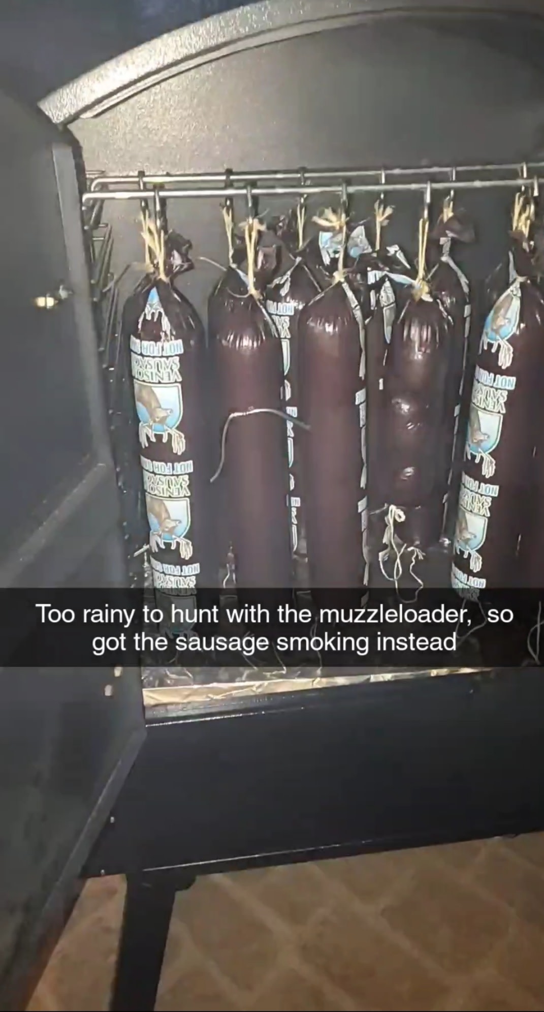 Smoking deer sausage with XXL