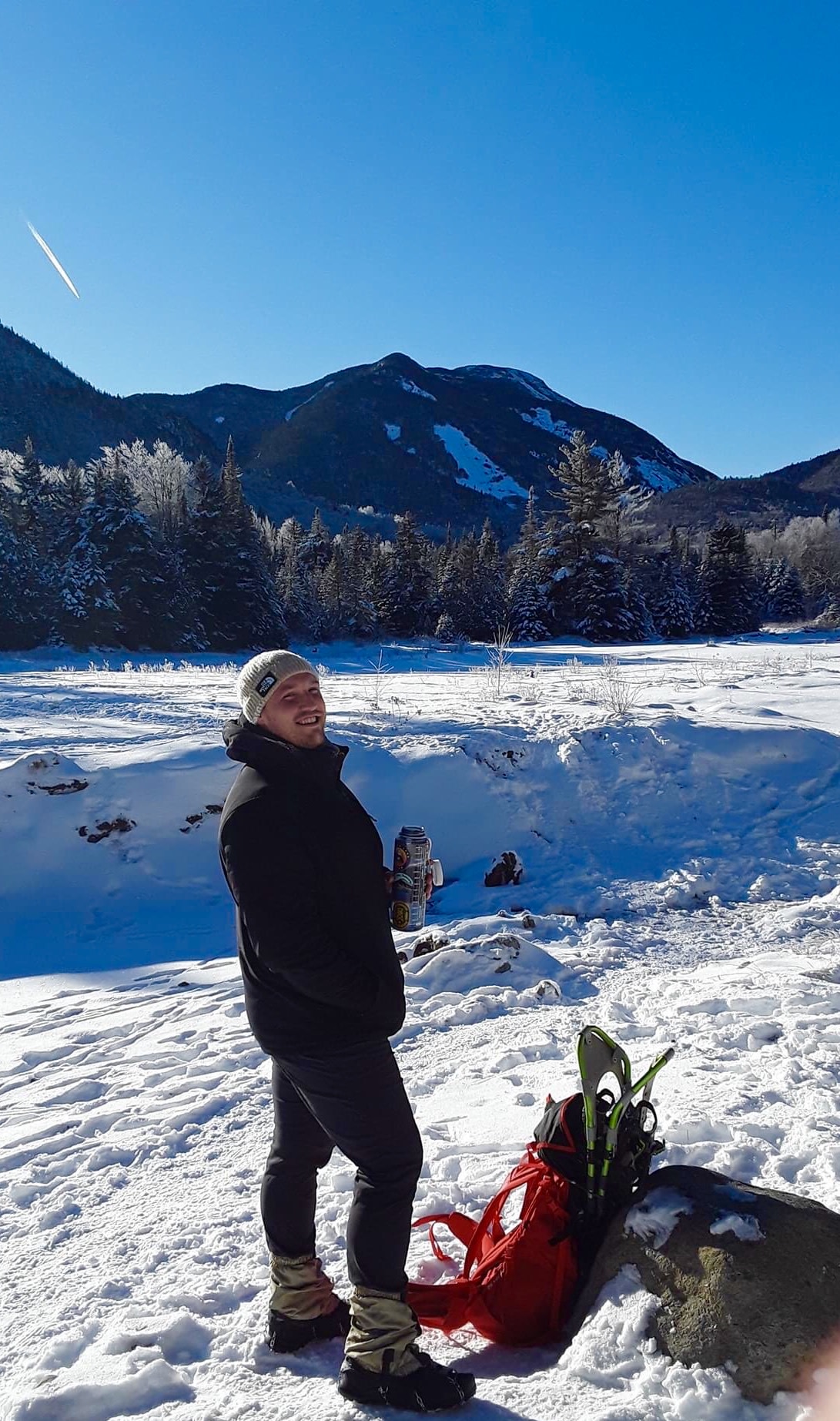 Taking a water break at Marcy Dam, I couldn't have been more comfortable.