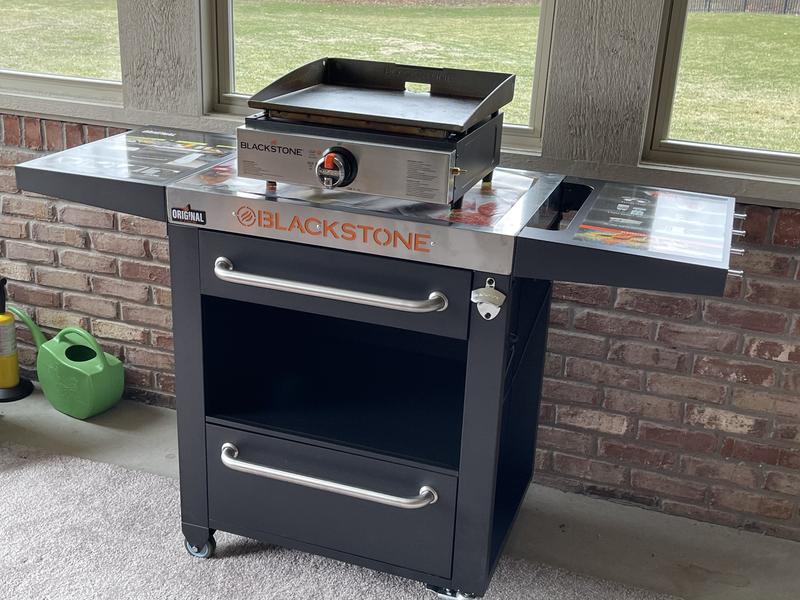 17" Grill on our new BlackStone prep table