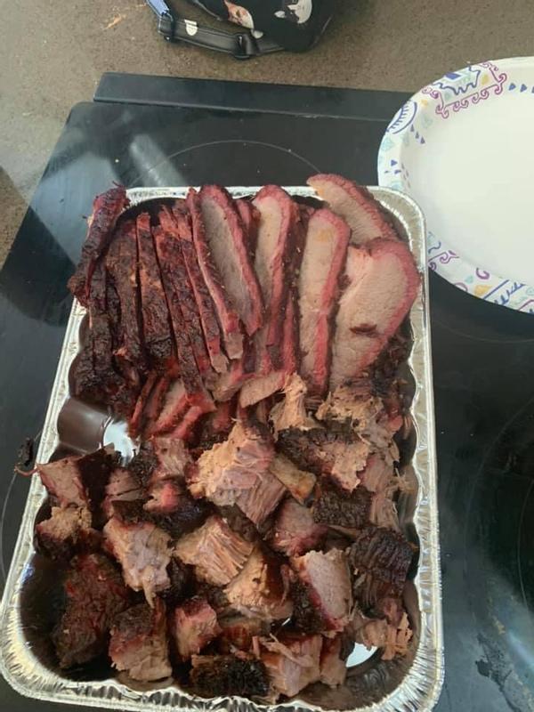 Brisket sliced and burnt ends