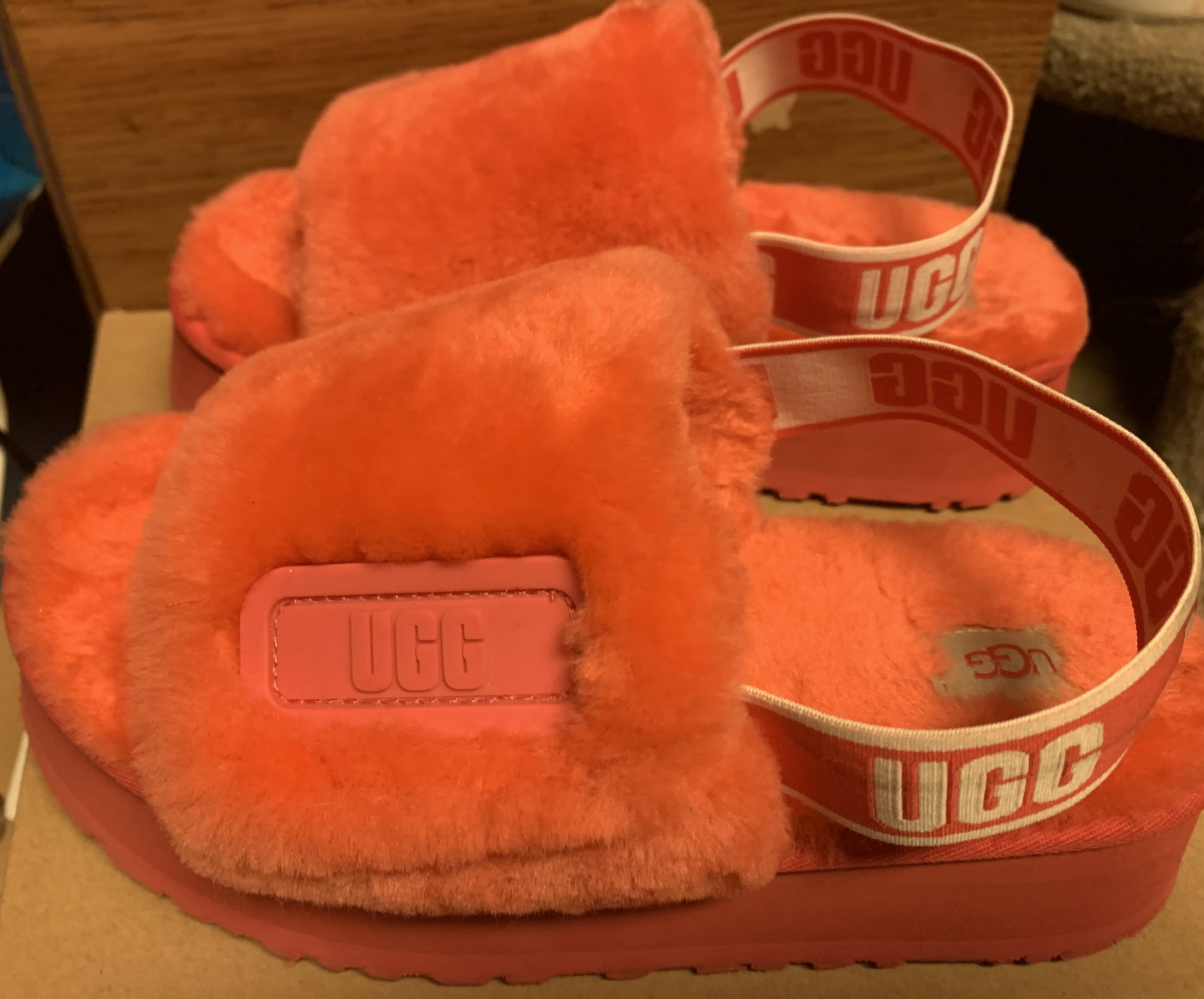 They don't look orange like this.  It's a coral pink.