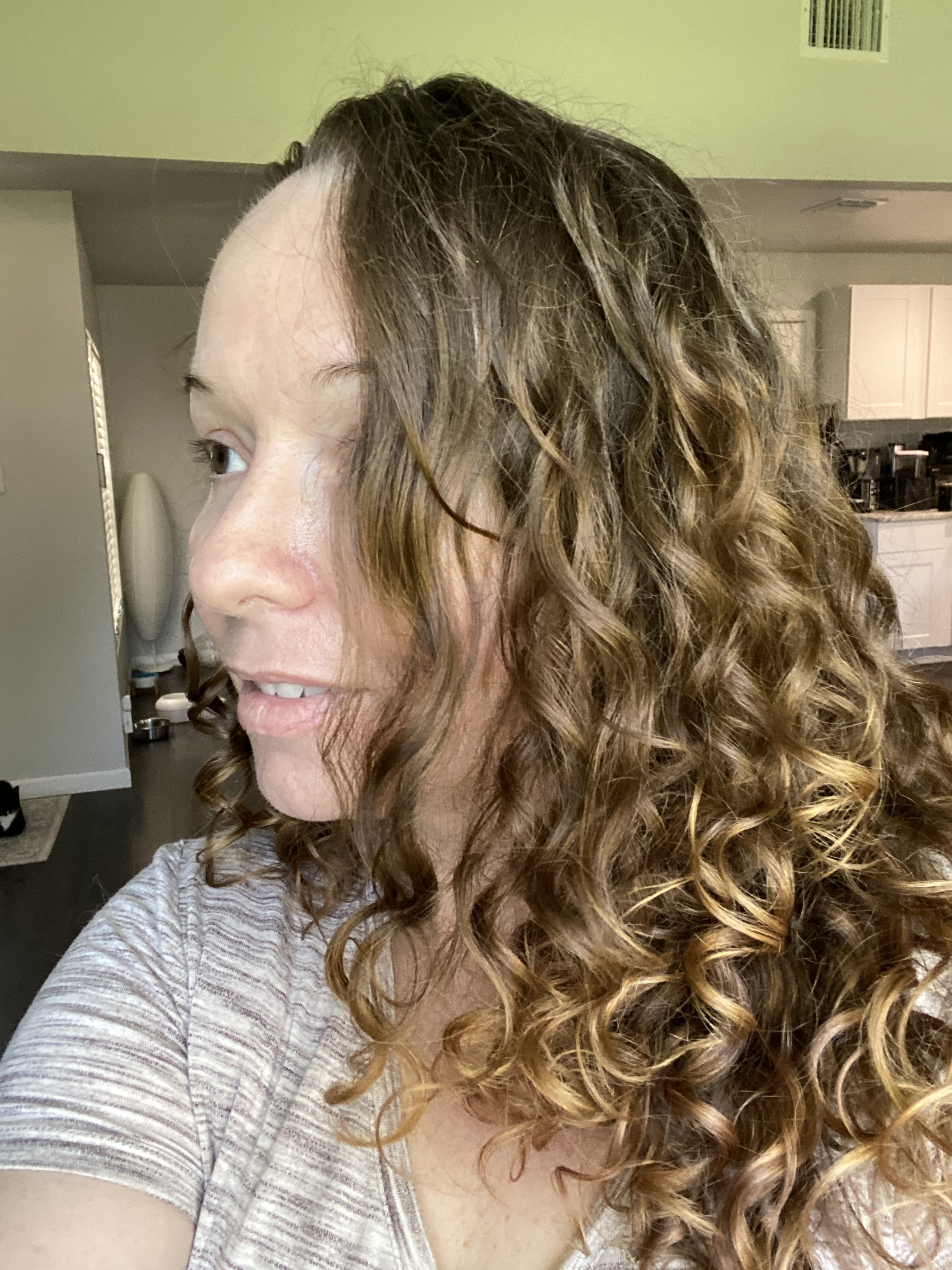 No frizz on fine curls. Just defined, bouncy and shiny.