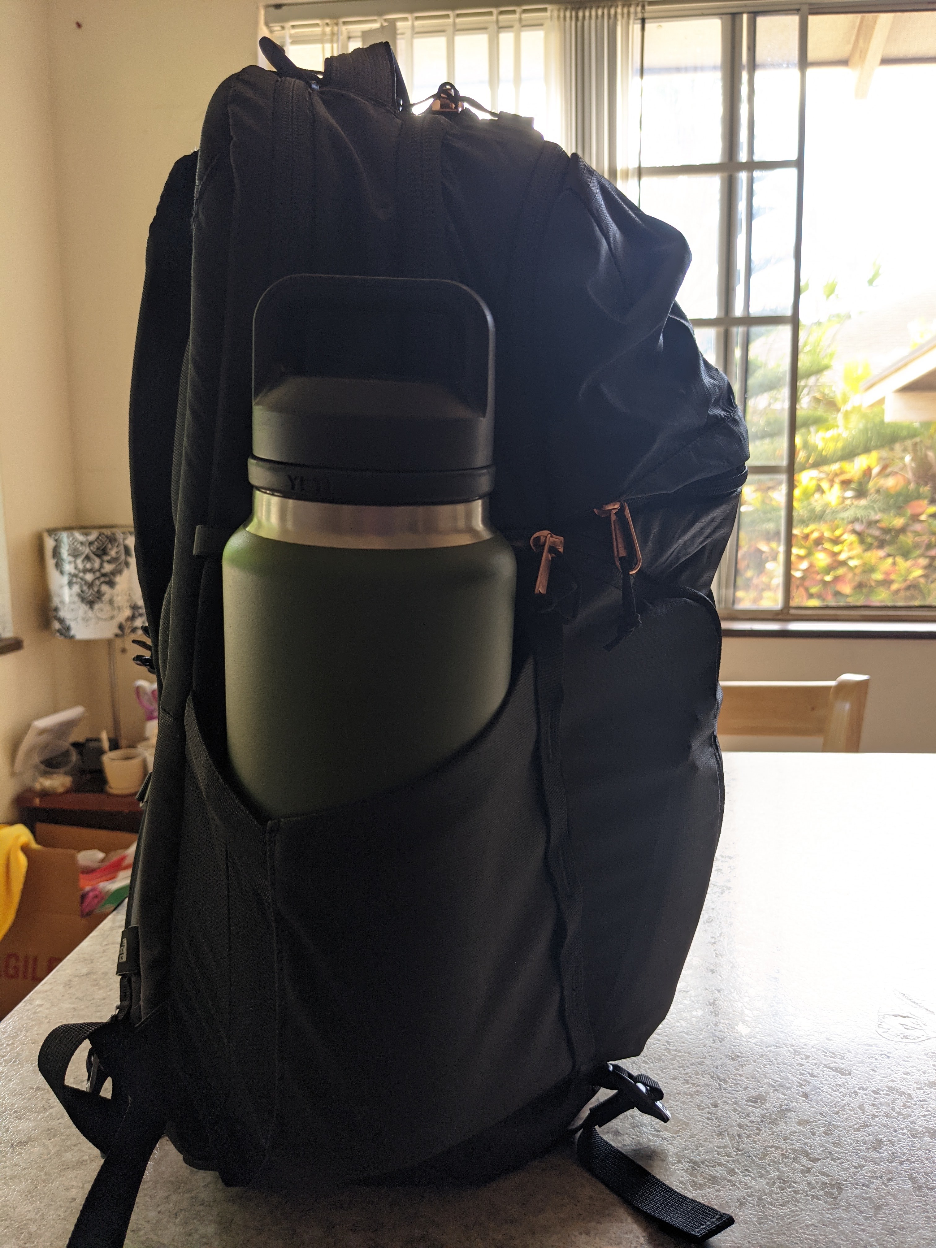 side profile after arranging jacket at bottom