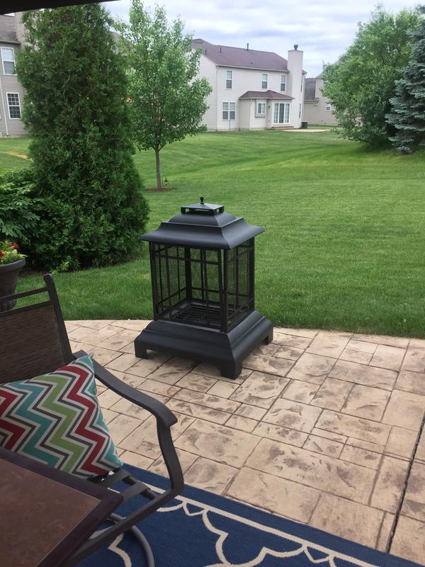 my new outdoor fireplace .. can't wait until nightfall to sit by the warmth!