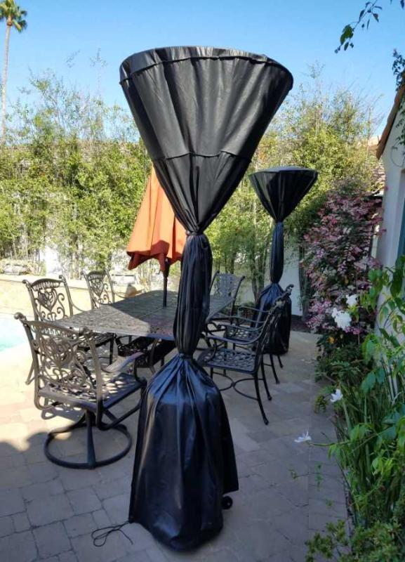 Vinyl Cover with tie downs along the center pipe.