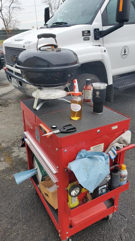 Fits perfect on the service cart.