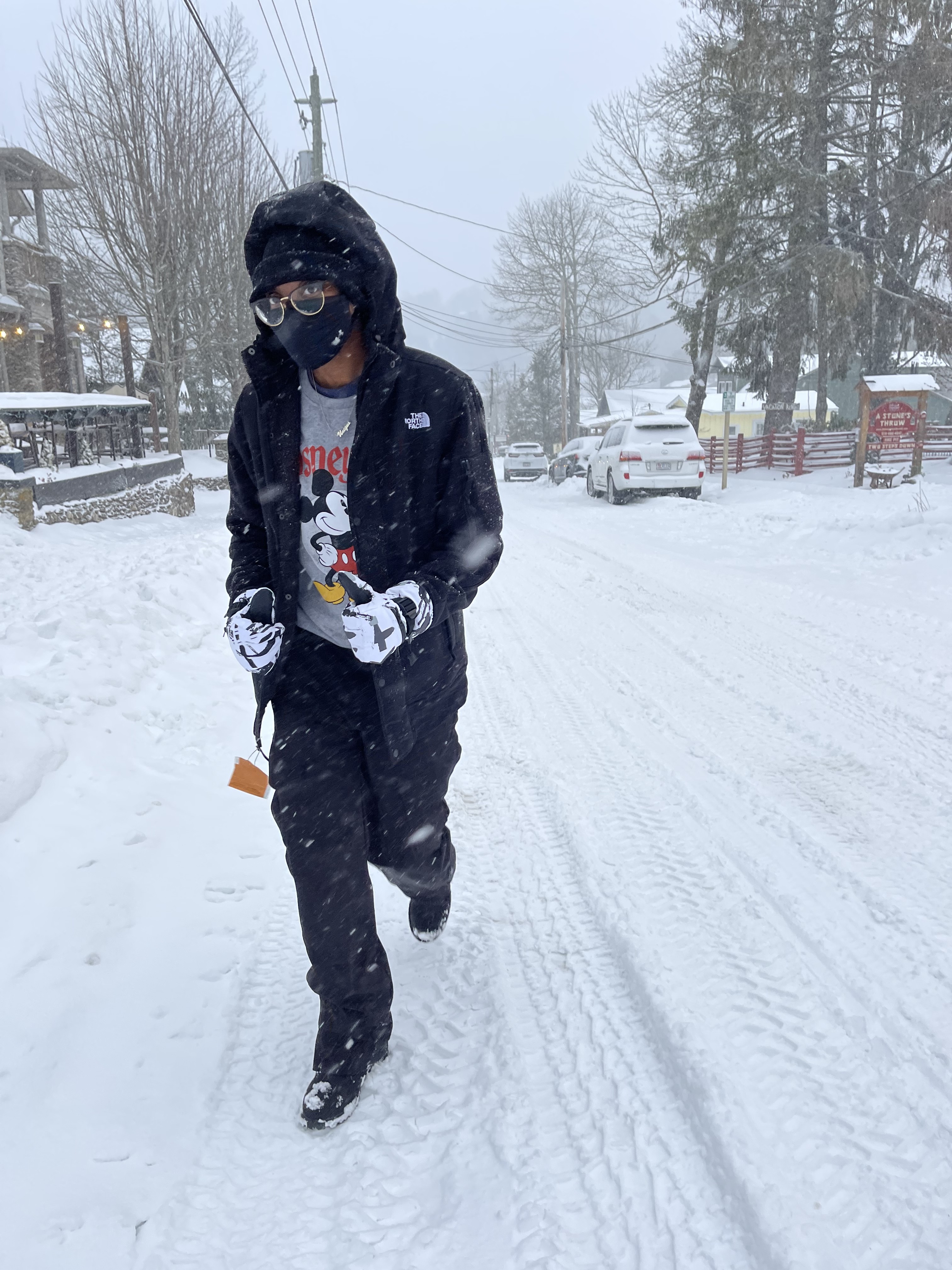 Here I have a sweatshirt underneath the jacket.