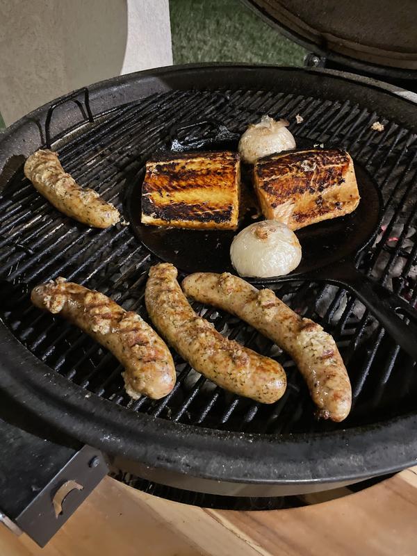 Boudin and salmon filets