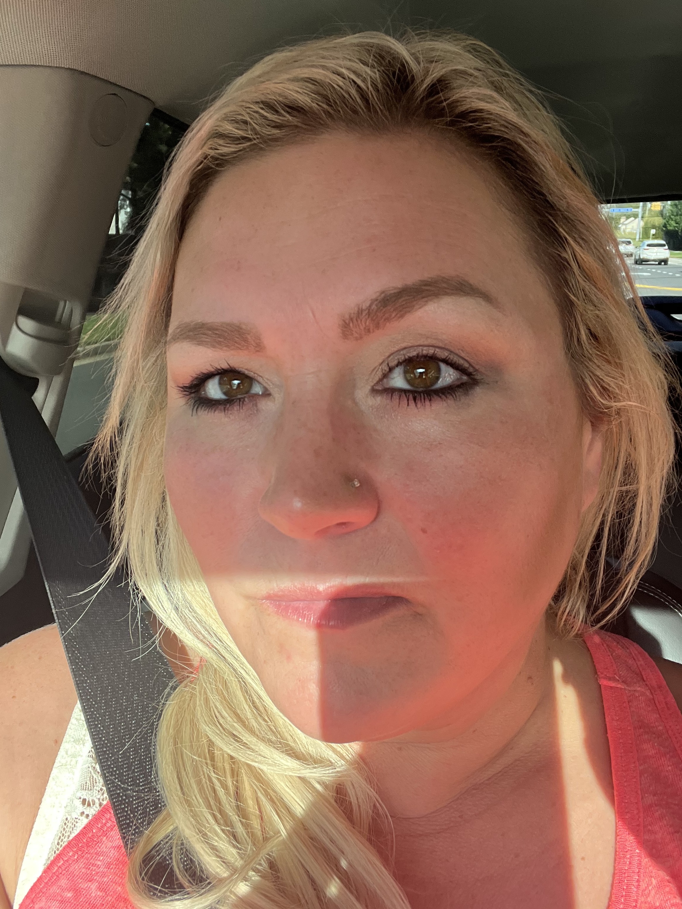 After. Eyebrows completely look awful and need to be redone.