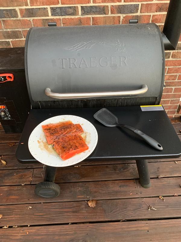 Getting ready to grill some salmon.
