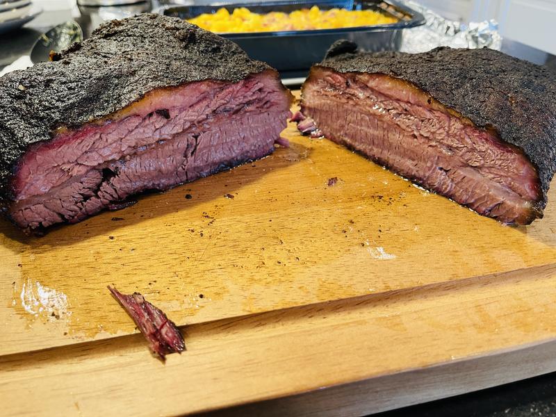 19hr smoke, unwrapped to 165 temp, butcher paper wrapped to 202 temp