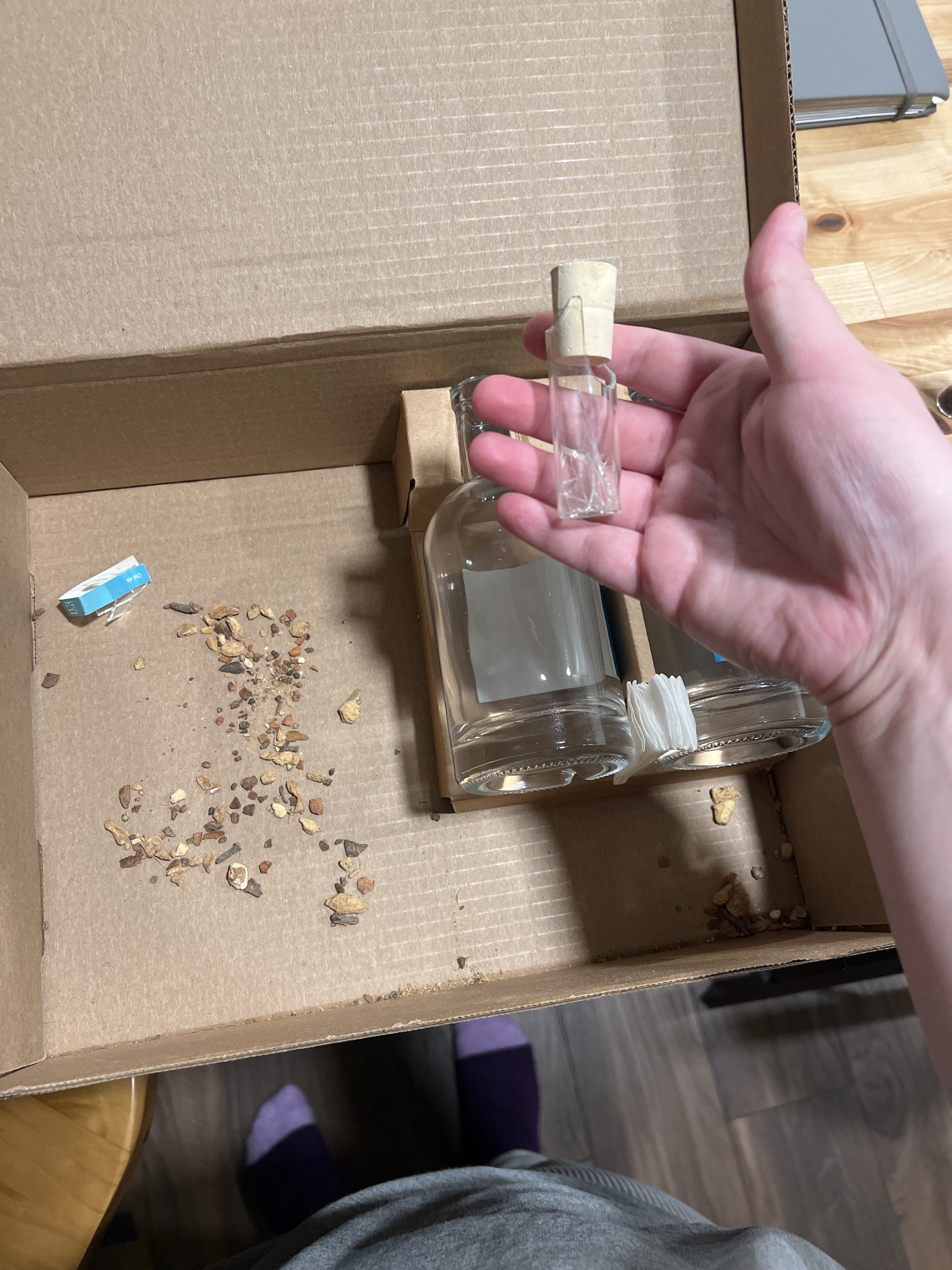 Already cleaned up the other broken vial that was in another part of the box.