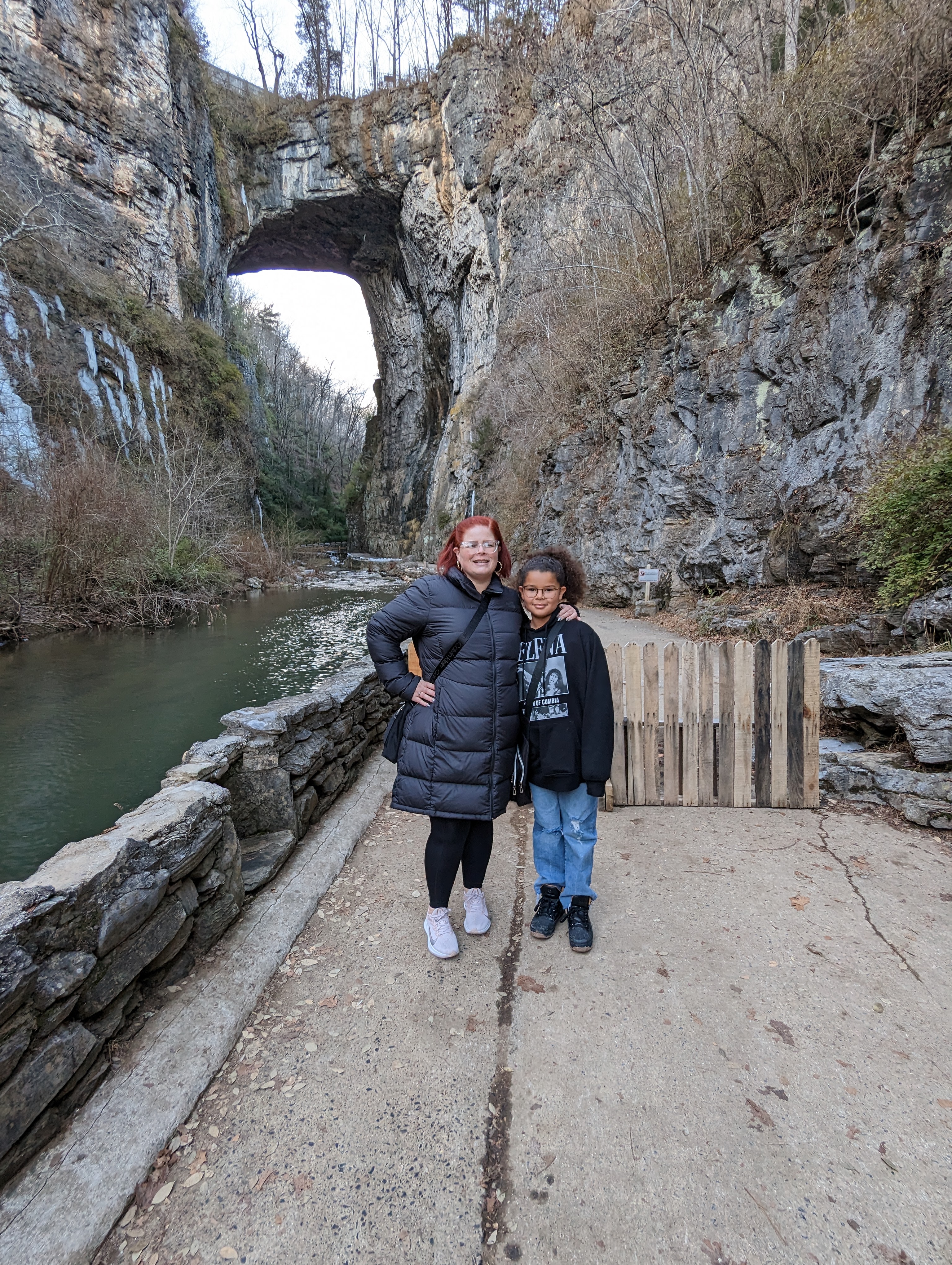 Hiking and exploring at Natural Bridge State Park.