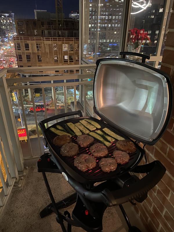 Grilling on the balcony.