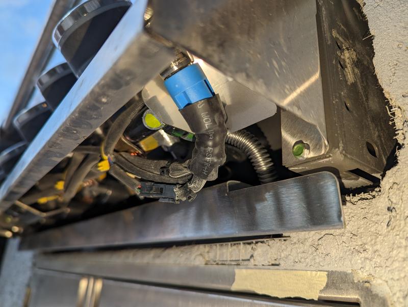 Under control panel, cable just hanging down