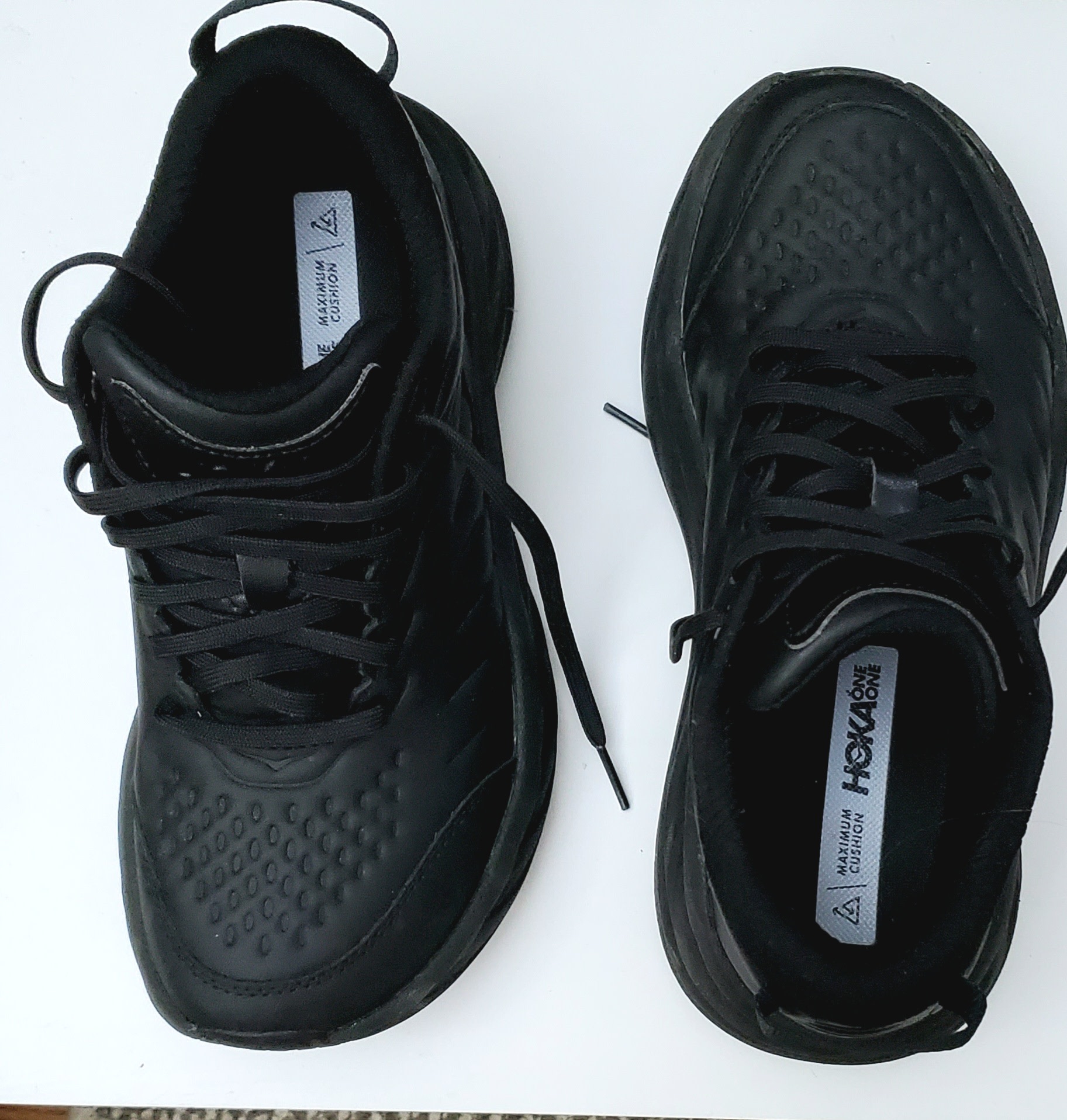 My Beloved Hoka SRs. Without these, I cannot walk outside without a pronounced limp and a cane. With them, I can pass everyone on the street! Thank you, HOKA!