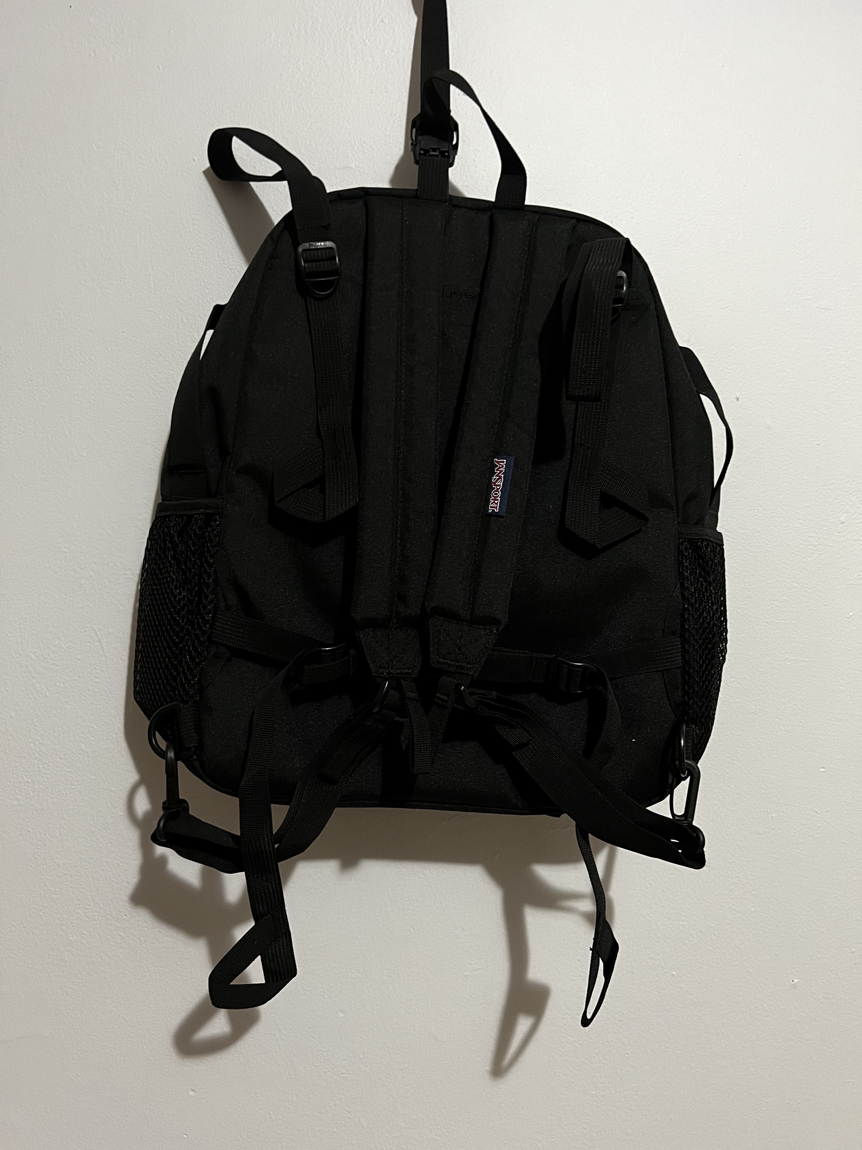 jansport backpack mesh black Eco Backpack, Red Tape, 17 x 12.5 x 6 - Large Semi-Transparent Bag for Adults with Laptop Sleeve, Padded Back Panel, so you always have room for all of your essentials Black jansport backpack Compare