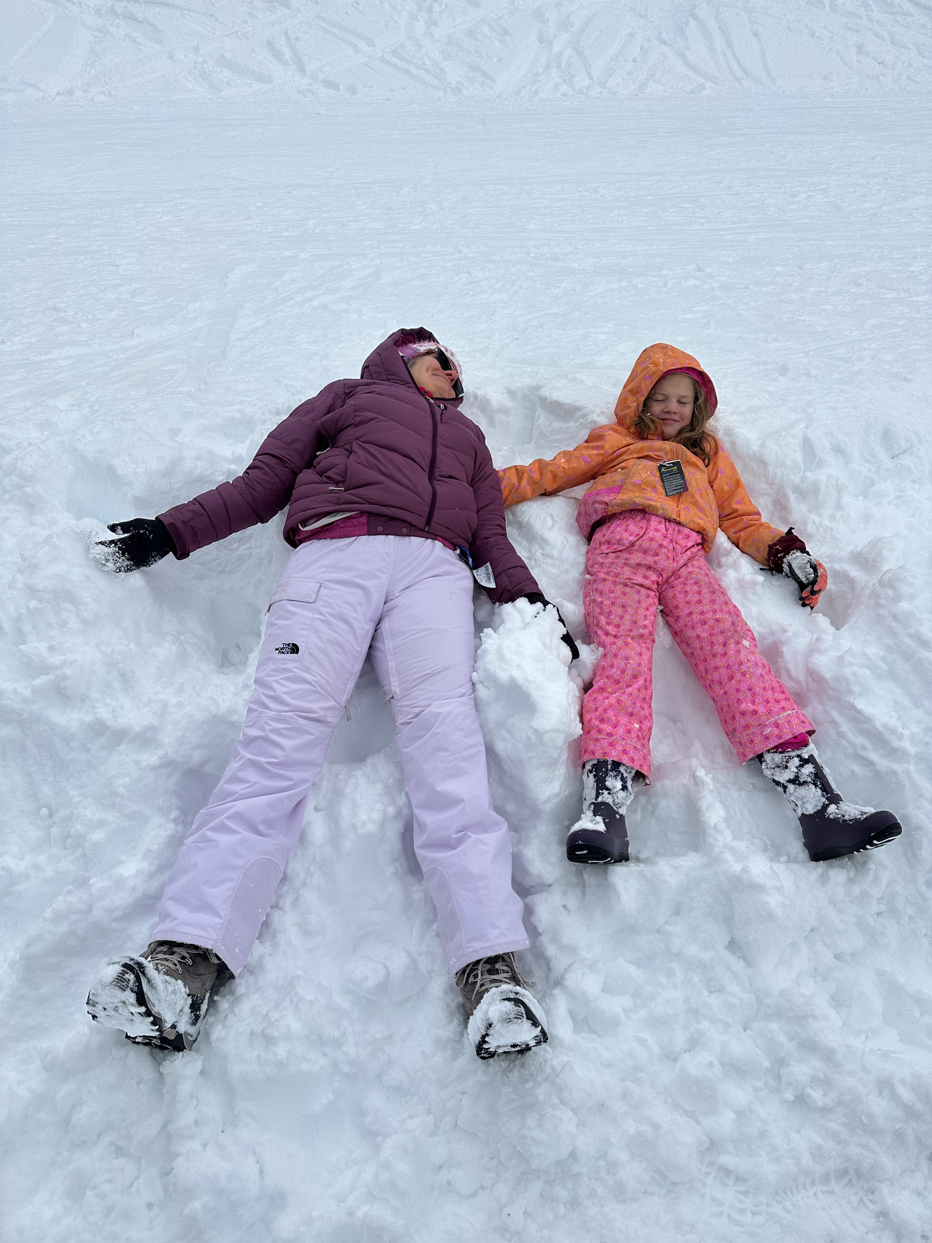 Snow angels with niece! No snow up my back or down my pants
