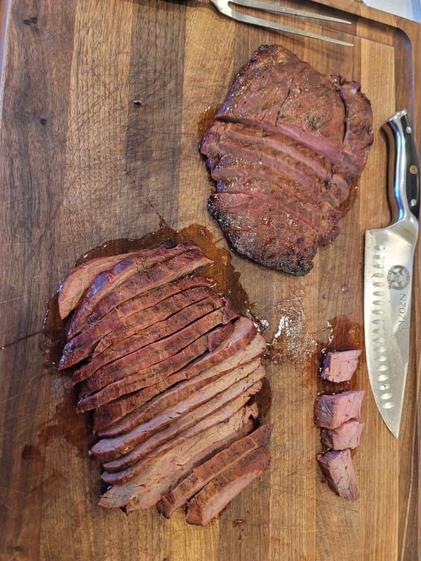 Smoked marinated flank steak.