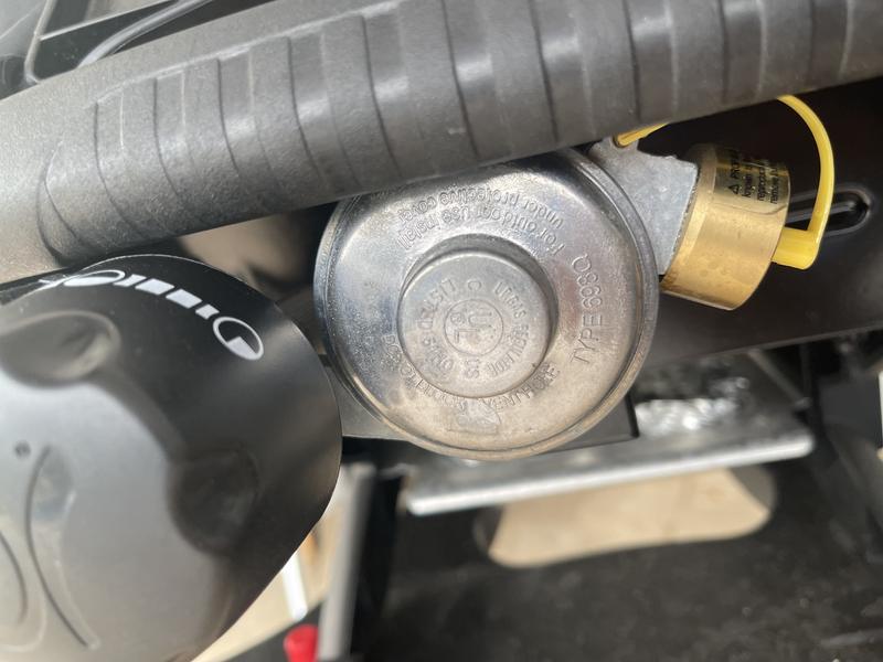 Our Weber Q1200 Gas Grill regulator.