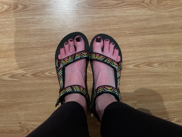 The colors are even better in person! Comfortable shoes. Perfect for the sun, water, sand and everything else in between!