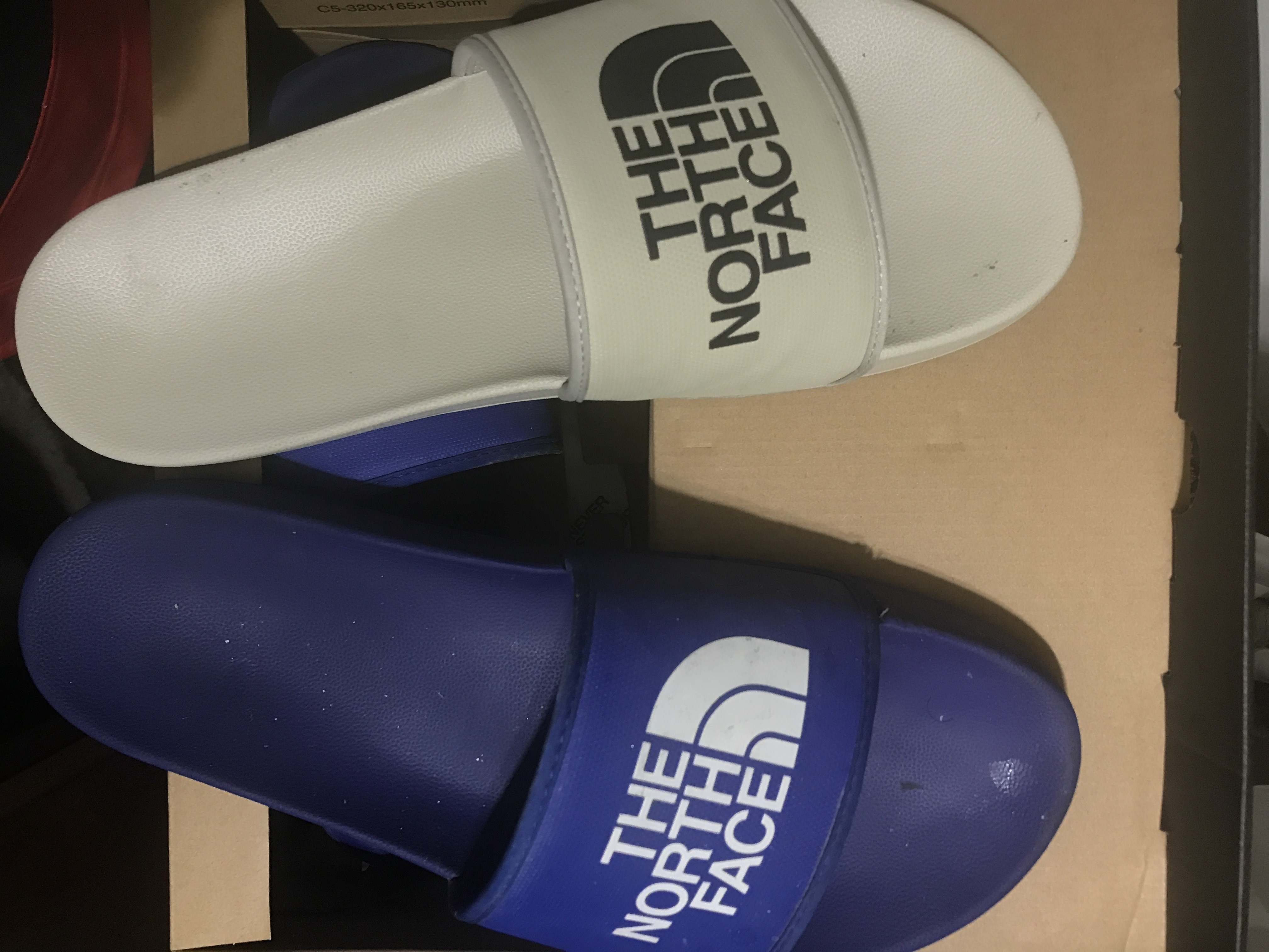 This is the first pair that I ordered, the royal blue matches all the royal blue used by TNF in the rest of their gear and as you can see I even wore these all the way through the winter these are by far the most comfortable size I've ever owned in my life and you have to remember I'm a motocross racer as soon as I take off my boots I toss on my slides