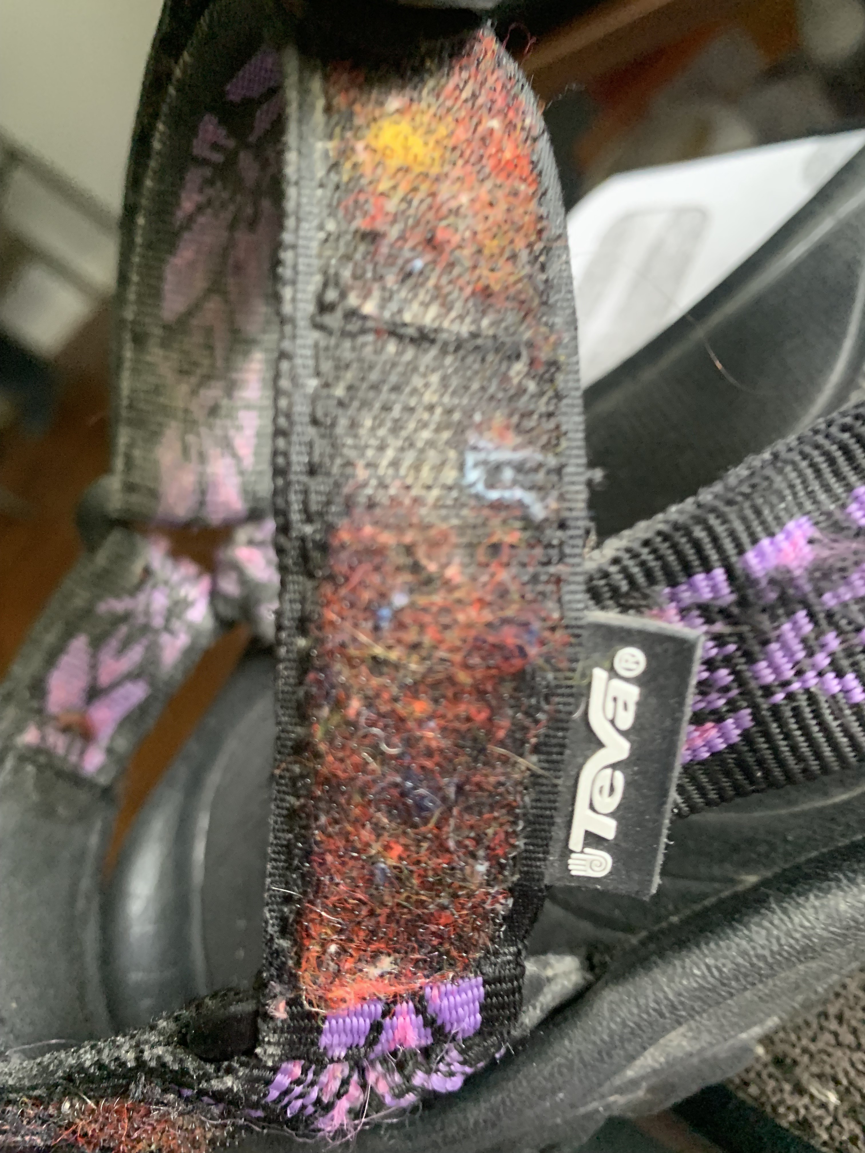 What it looks like after the Velcro has snagged my slacks and other things.