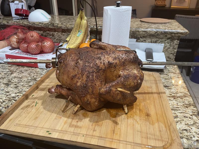 Smoked rotisserie turkey