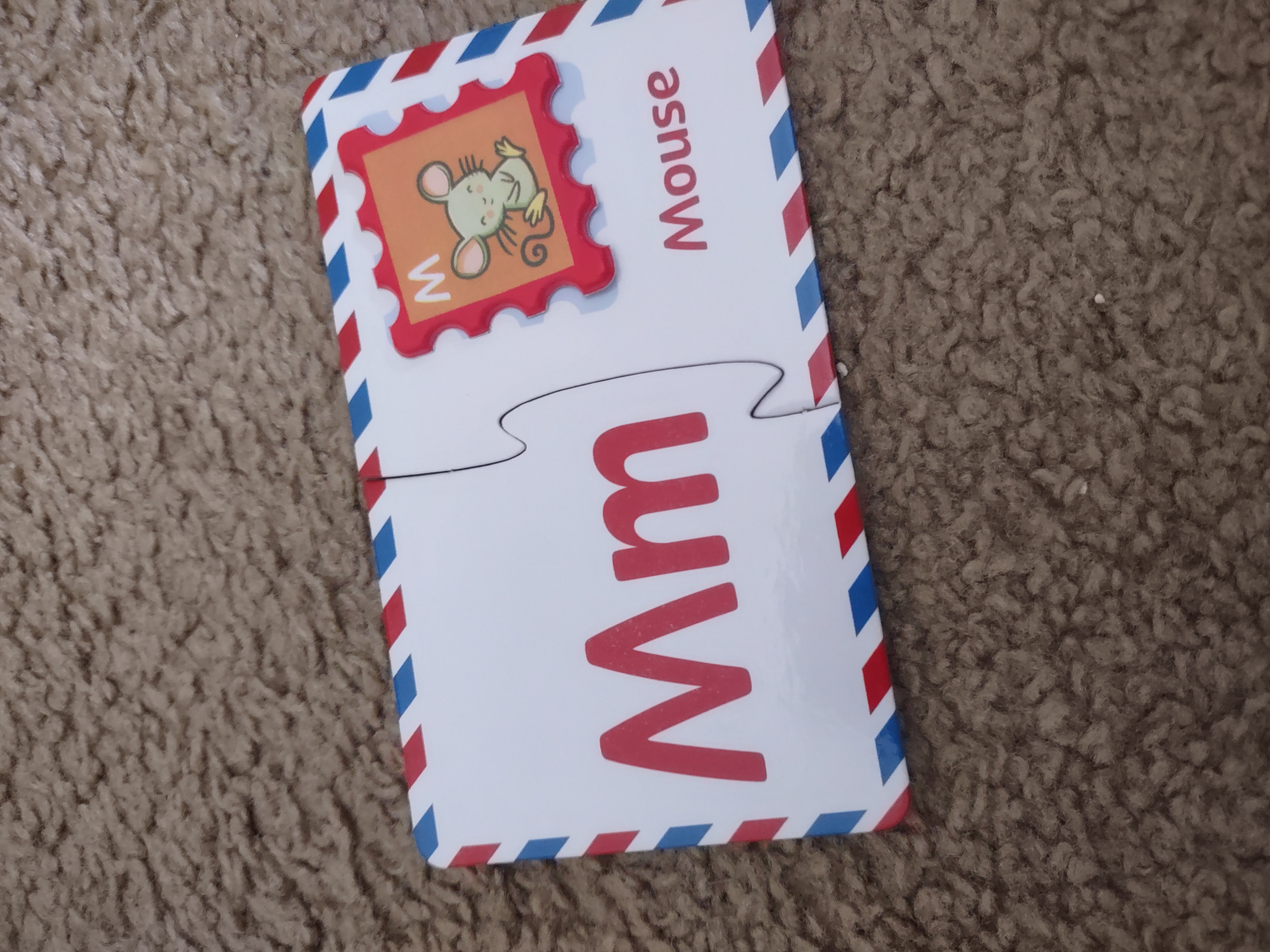 Sample of a letter puzzles with the corresponding stamp!