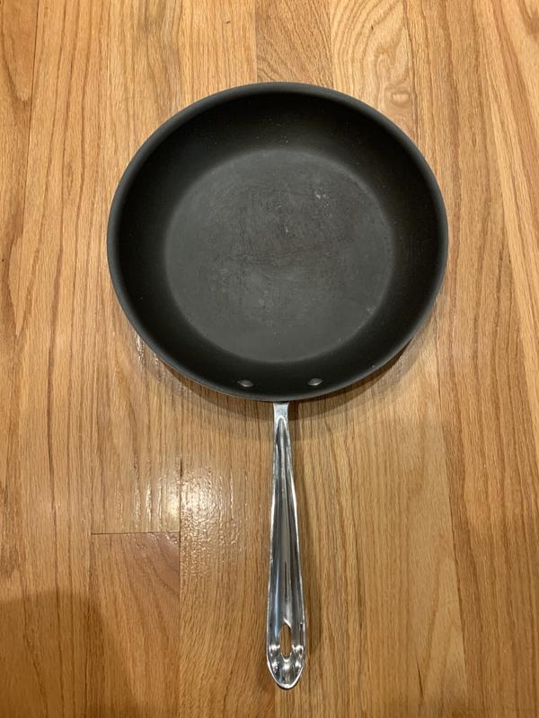 Once the nonstick coating is gone, the pan looks like it is scratched
