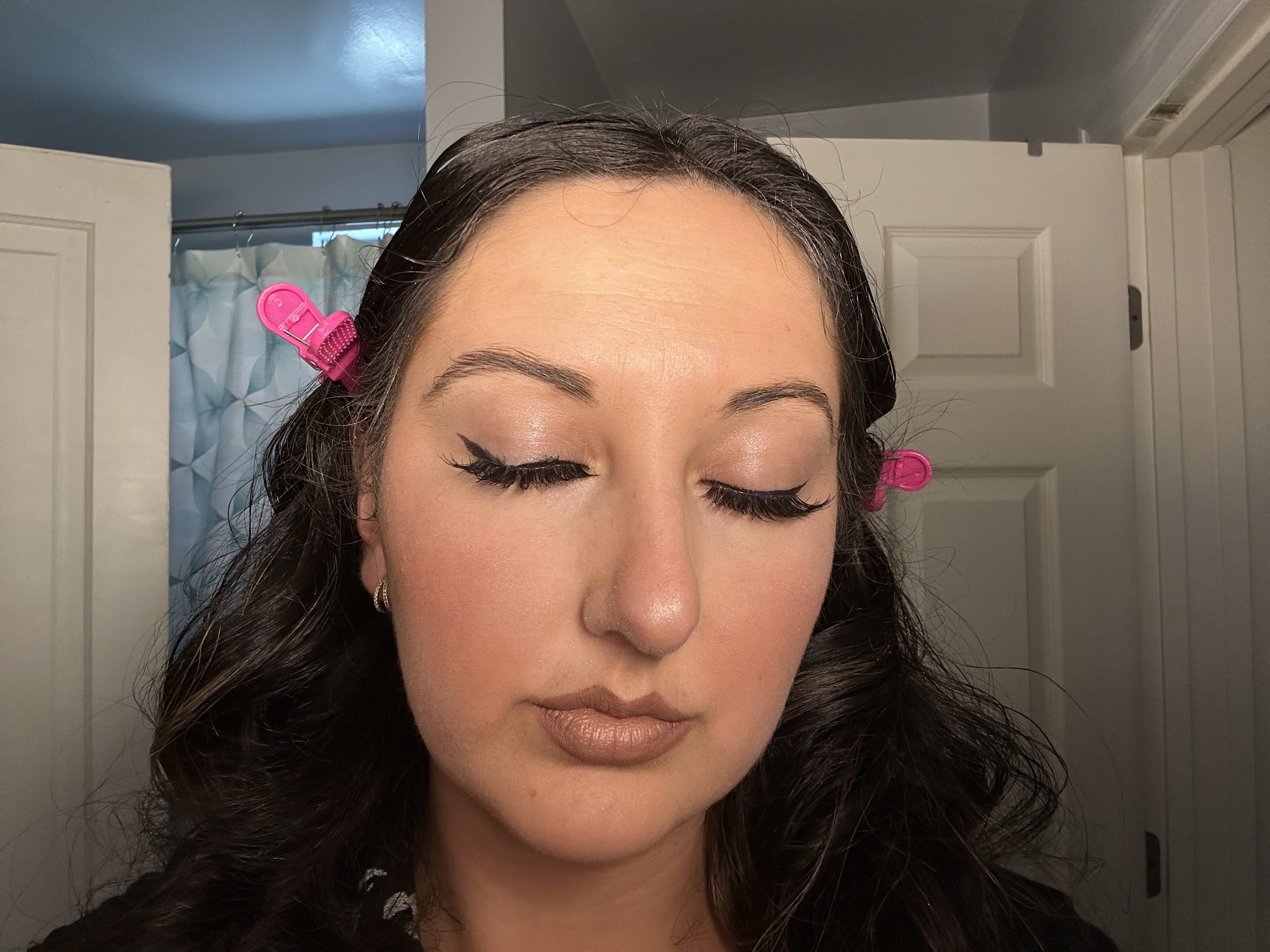 With eyes closed to see what they look like like