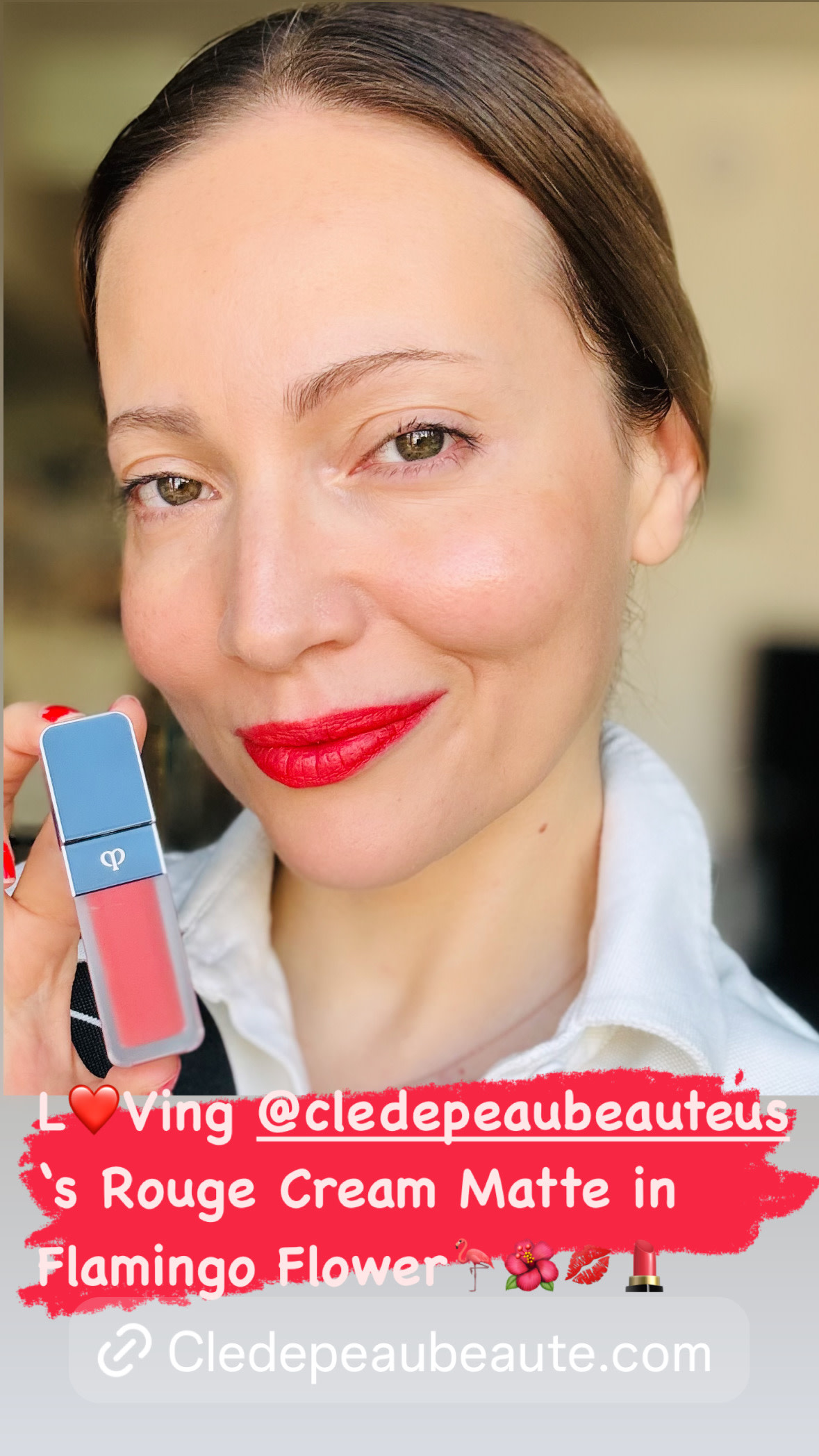 Clés de peau Rouge Creme matte_Flamingo Flower_Francesca Vuillemin